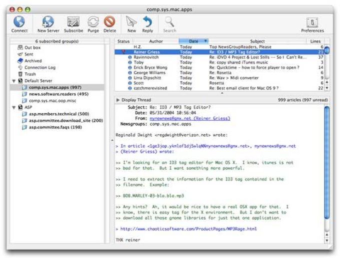 usenet reader programs for mac os x